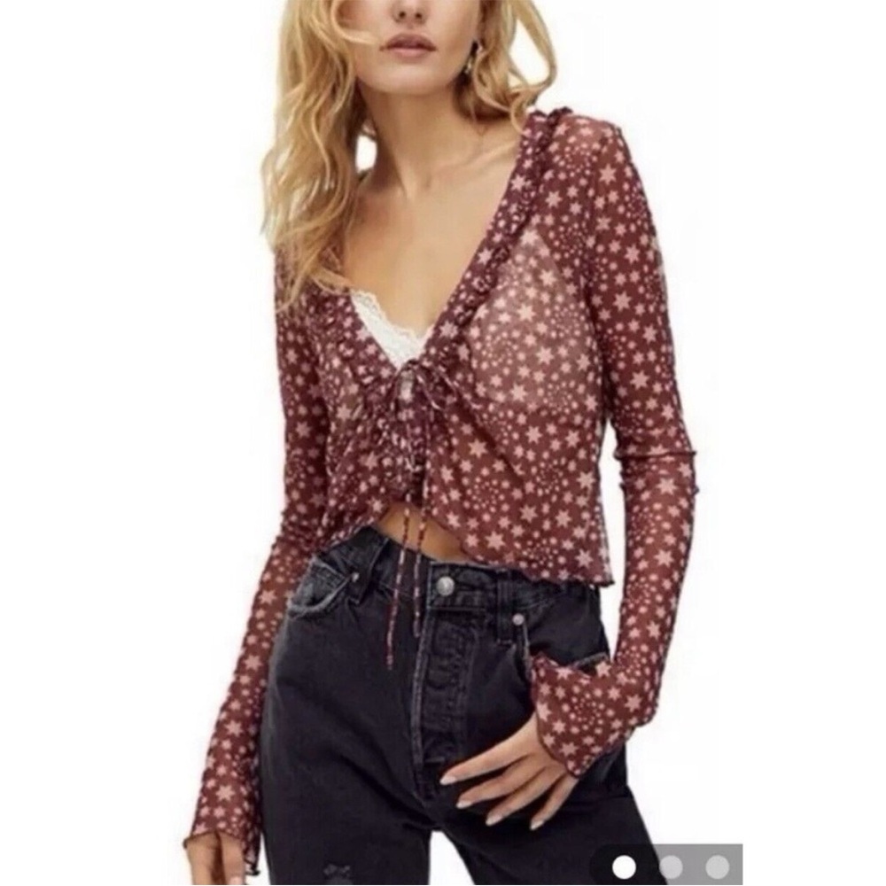 Free People Marne Tie front crop top